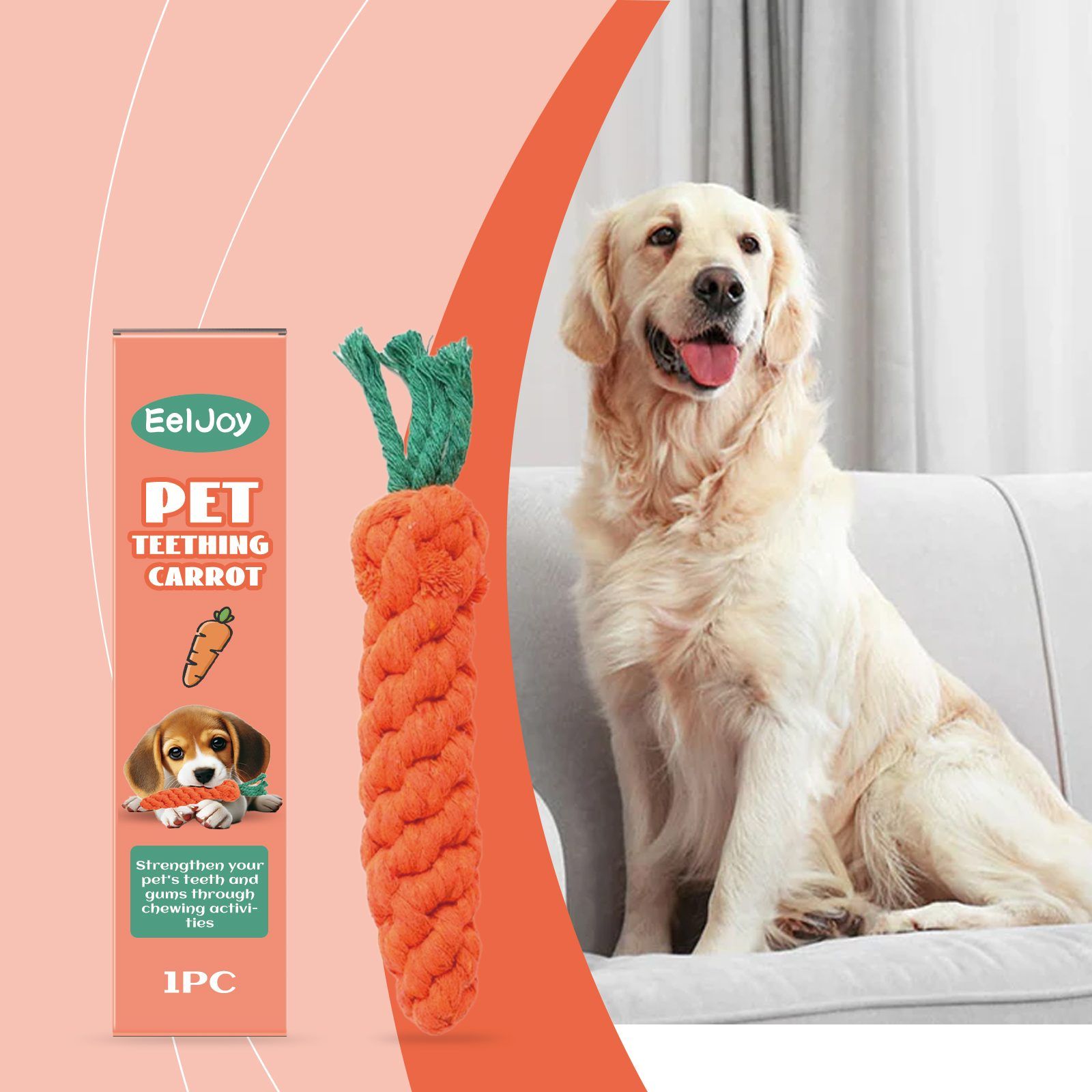 EELJOY Carrot-Shaped Pet Chew Toy, 1 Piece — image 4