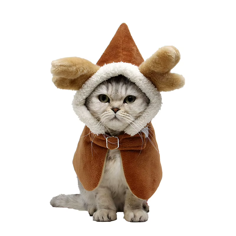 Disfraz de Ciervo Divertido para Gatos - Capa con Astas para Navidad y Verano — imagen 6
