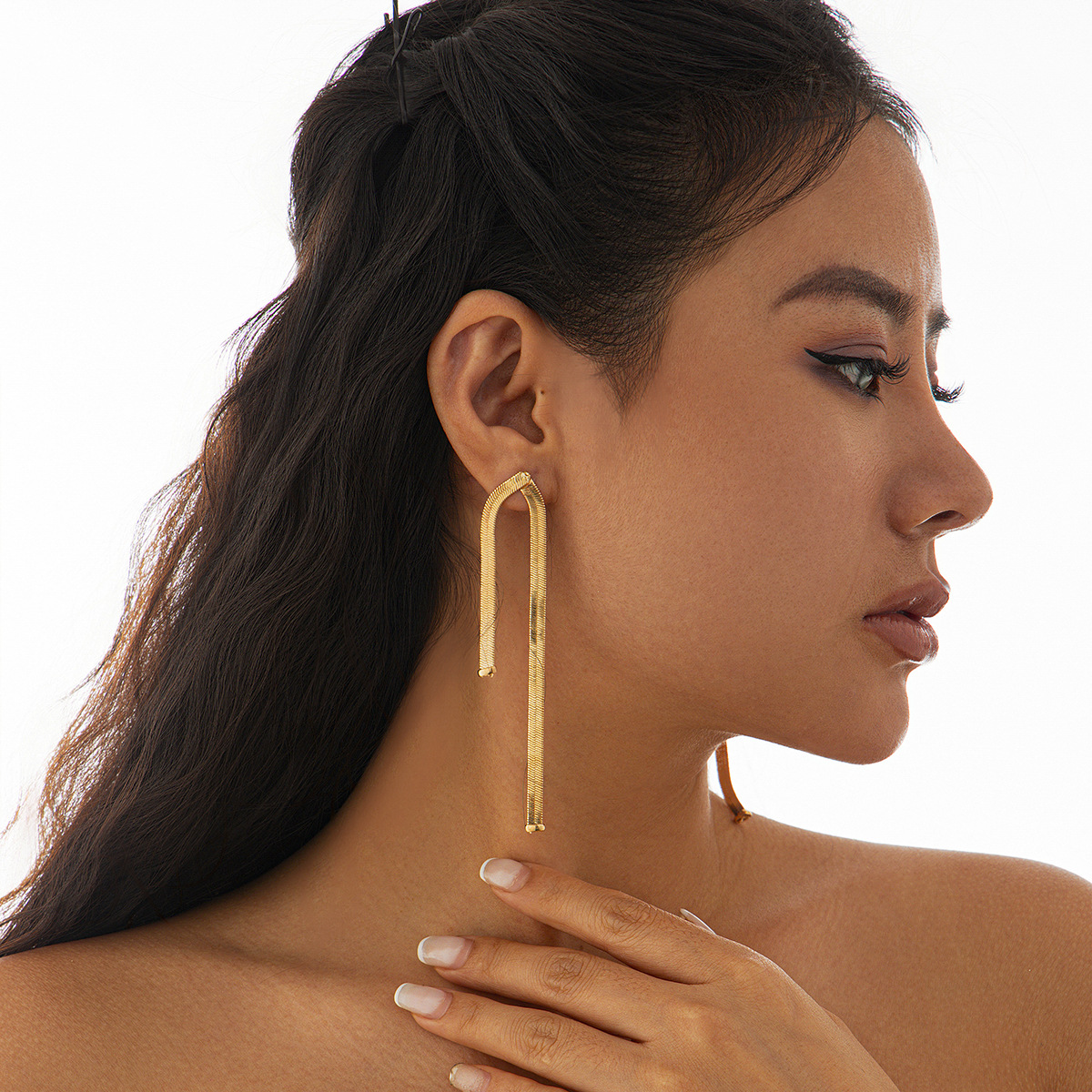 Party snake bone chain earrings personalized long tassel earrings Earring women's earrings — image 1
