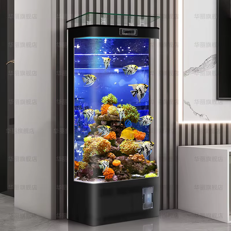 Household all-in-one machine Large fish tank Living room Vertical cabinet Intelligent ecological oxygen glass aquarium — image 3