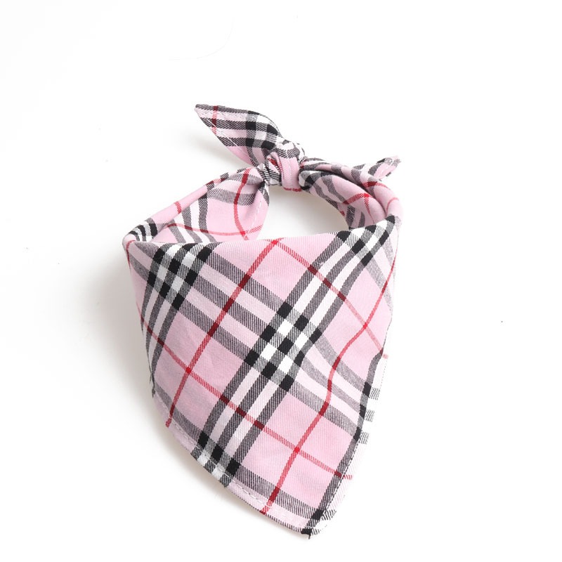 Pet triangle scarf, neck tie, saliva towel, dog scarf, double-layer Scottish British style — image 3