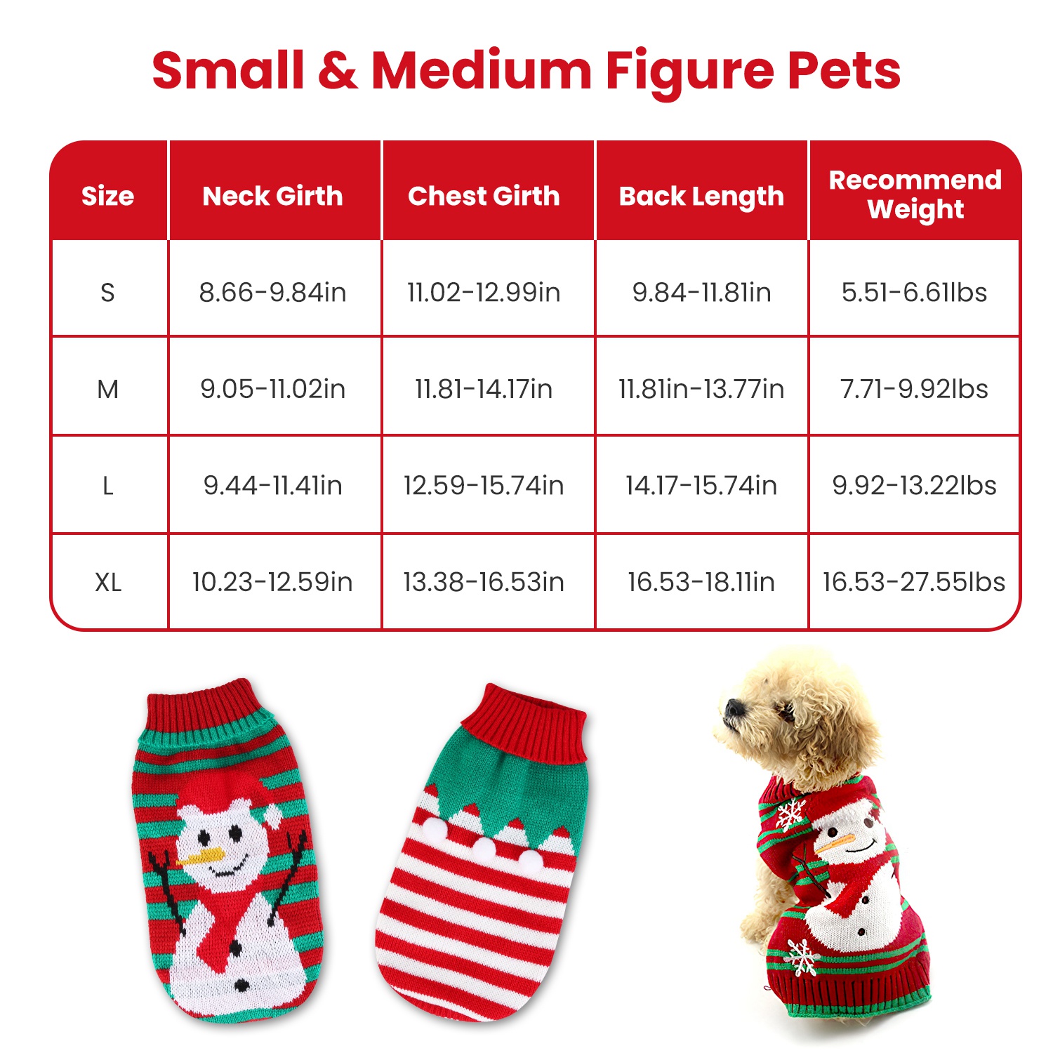 2 Patrones y 4 Tallas a Elegir - 1 Pieza de Suéter Navideño de Cuello Alto Para Mascotas, Ropa Navideña Para Perros y Gatos, Disfraz de Rayas con Muñeco de Nieve, Suéter de Invierno Para Gatitos y Cachorros Pequeños y Medianos — imagen 18