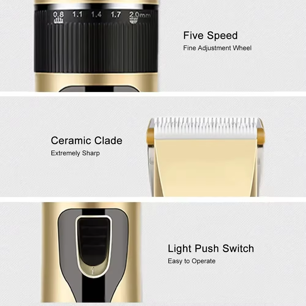 Home Electric Hair Clipper Set, Low Noise and Long Battery Life Hair Trimmer, USB Rechargeable Shaver and Hair Cutting Tool — image 3