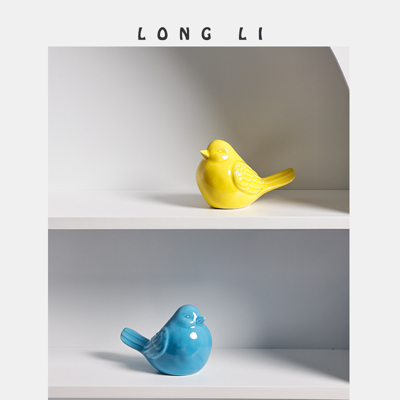 Ceramic Bird Ins Modern Minimalist Nordic Cute Small Fresh Ornaments Home Living Room Office Decoration Bird — image 4