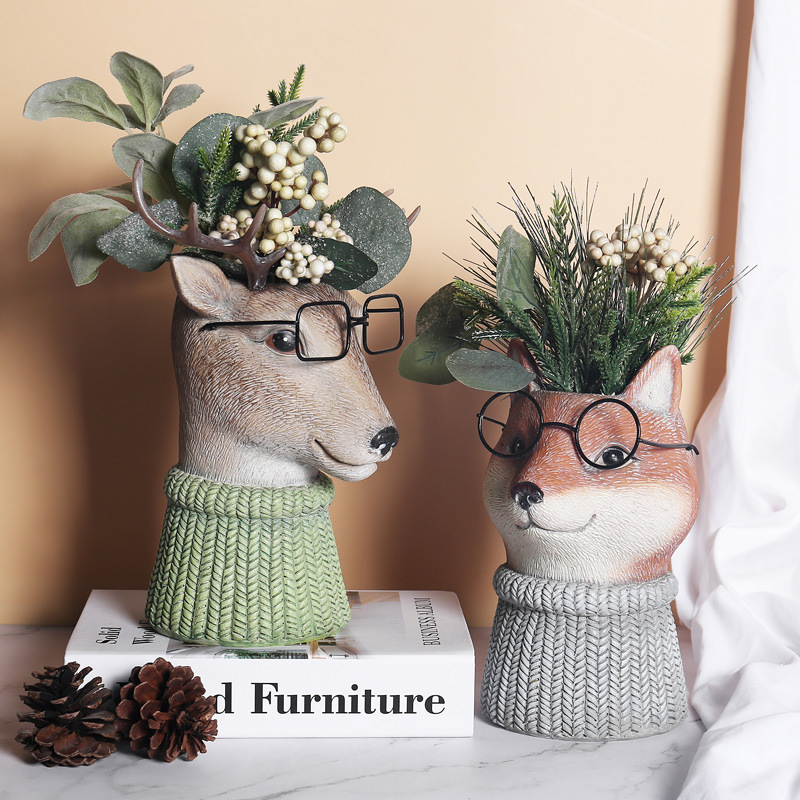 Resin Courtyard Garden Animal Flower Pot Vase Decoration — image 7