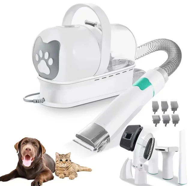 7 in 1 Pet Grooming Vacuum Kit Dog Grooming Clippers Pet Hair Remover with Power Large Suction & Low Noise Pet Hair Kits — image 7