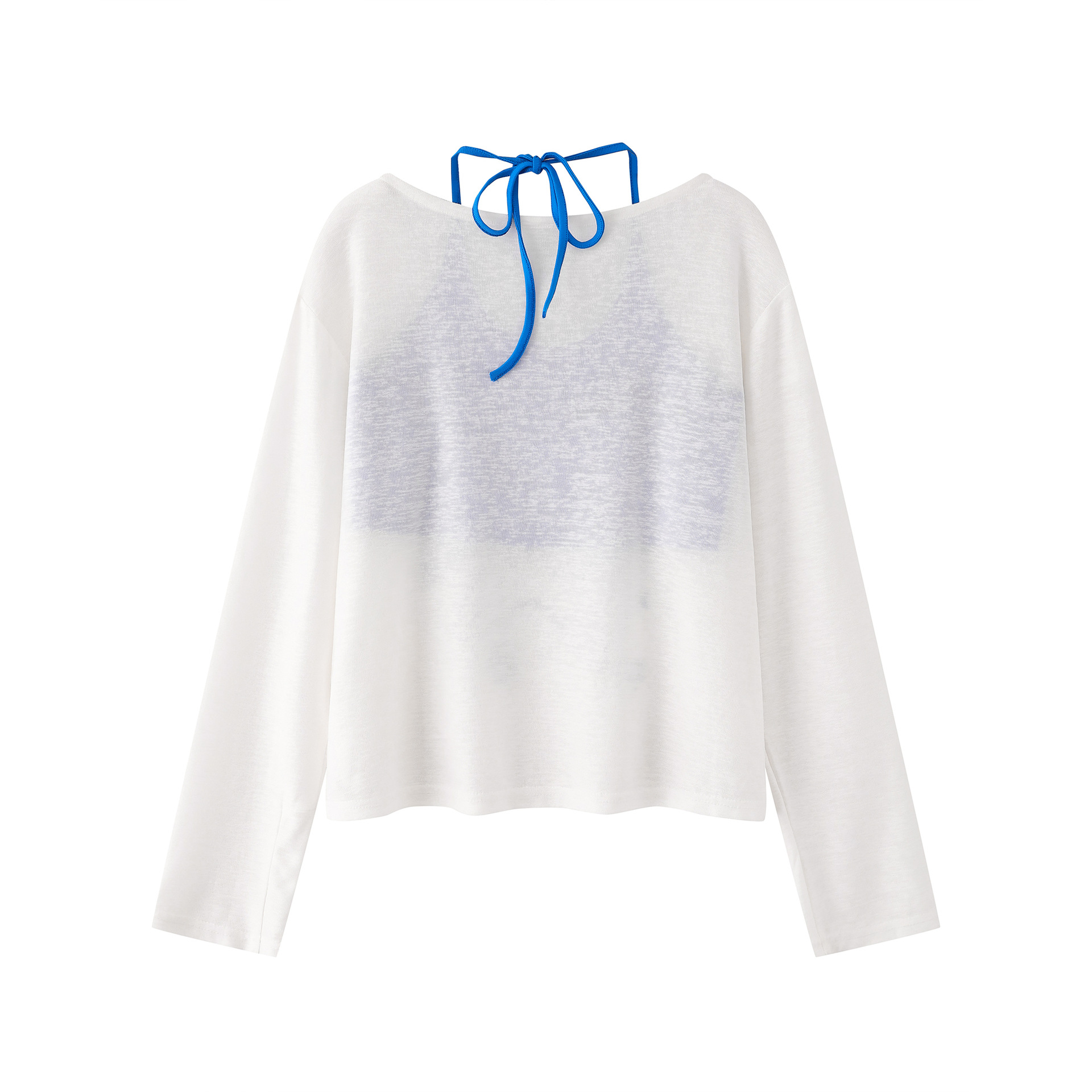 Camiseta de Dos Piezas con Estampado de Estrella de Mar para Mujer, Corte Colorido con Cierre de Faja y Manga Larga — imagen 3
