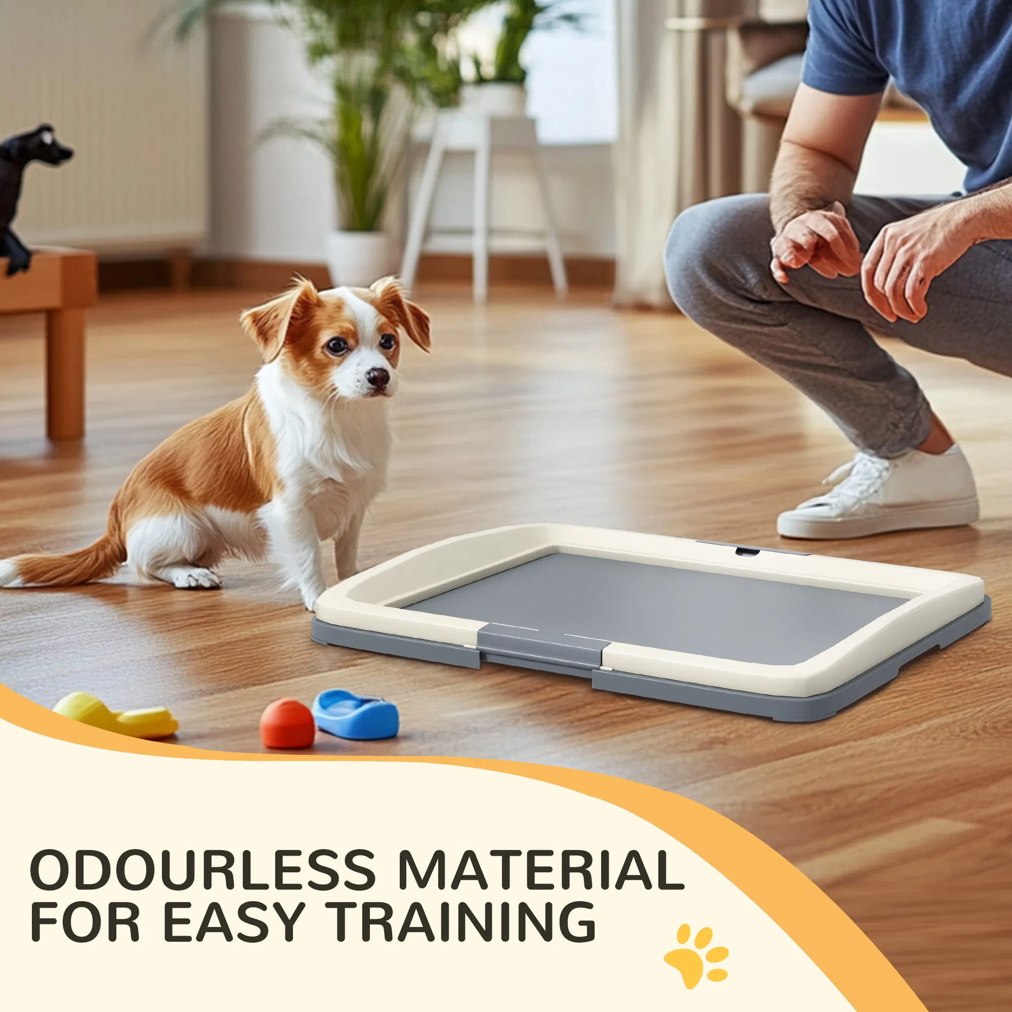 25" x 19" Pee Pad Holder, Dog Potty Tray for Indoor Outdoor, Easy to Clean Dog Training Toilet Pee Pad Tray, Grey — image 6