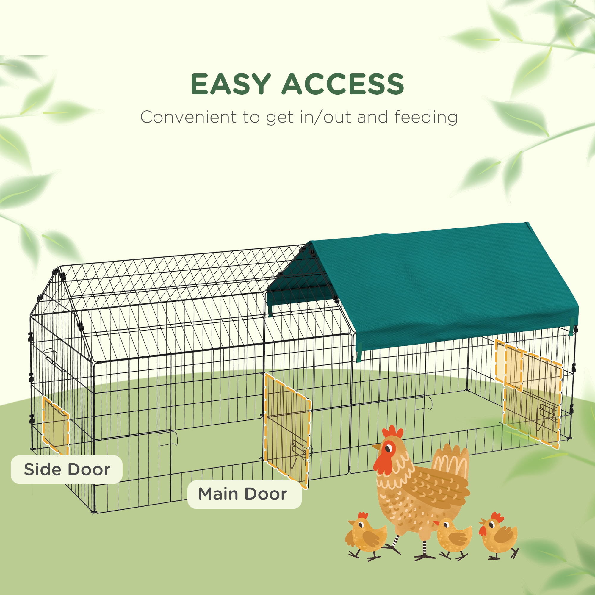 73" Small Animal Playpen with Roof for Rabbits, Chicken, Chinchillas — image 6