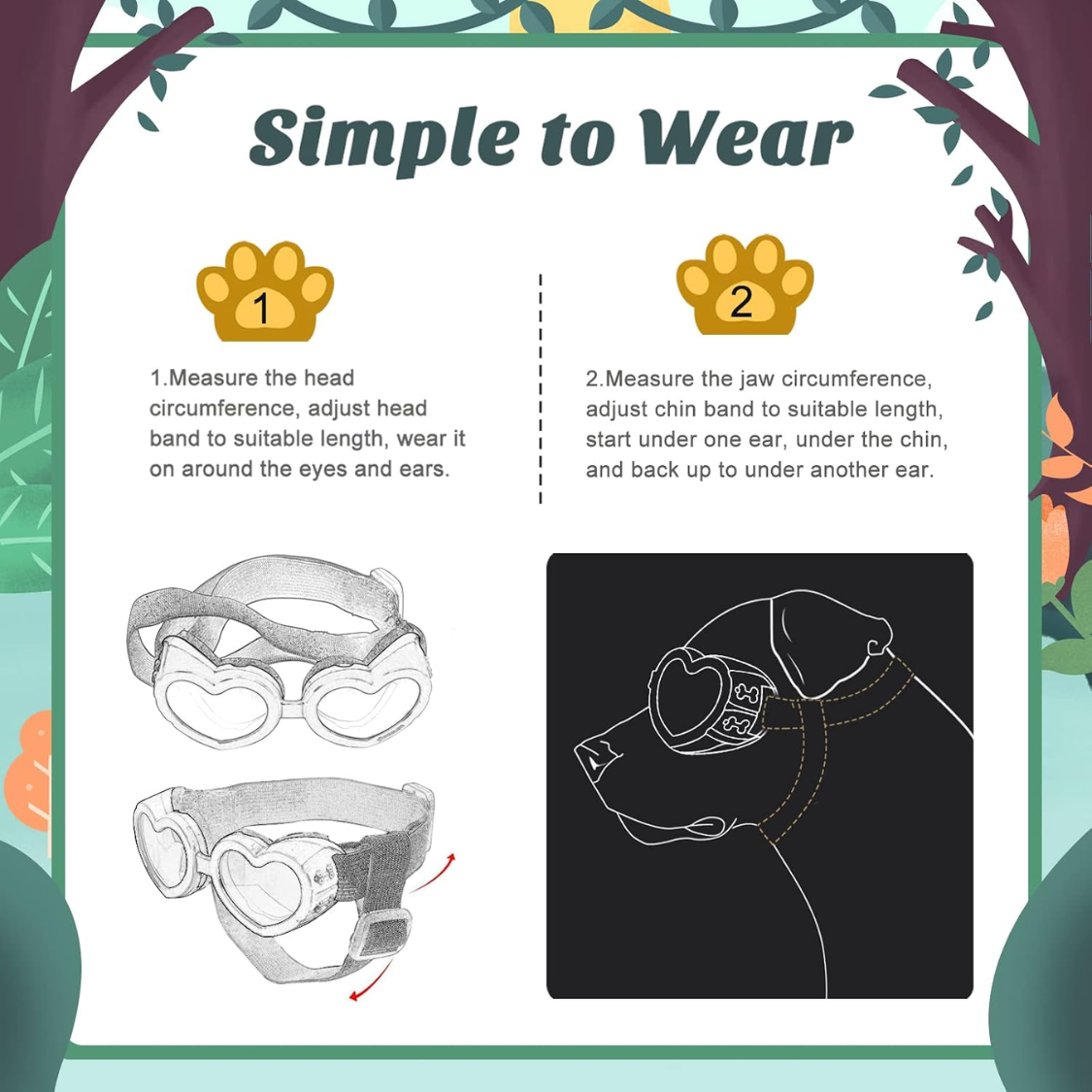 Gafas de Sol para Perros Pequeños Protección UV Corazón — imagen 7