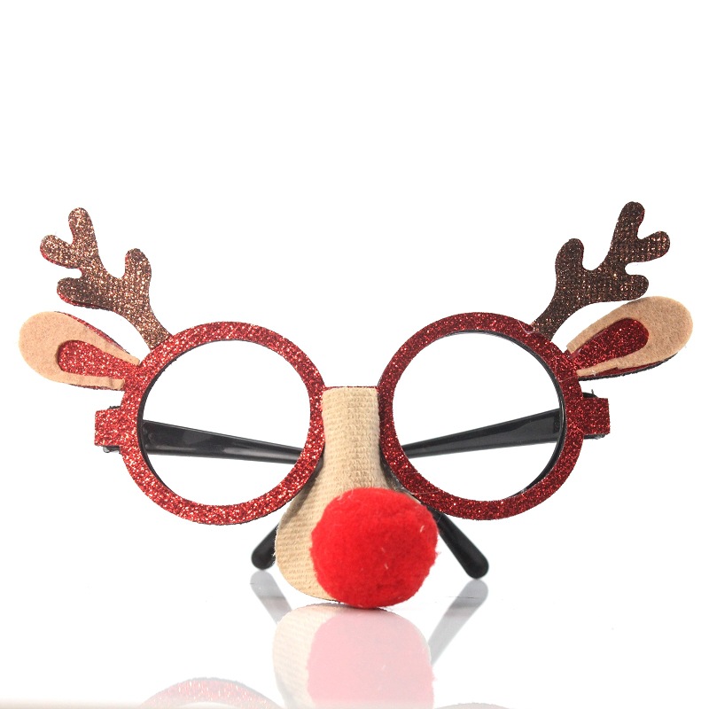 Christmas Glasses Christmas Party Decorative Articles Deer Horn Owl Red Nosed Christmas Ornament — image 11