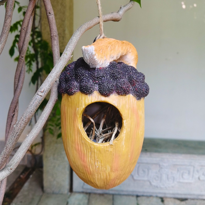 Casa para pájaros y ardillas de exterior malla metálica alimentador de aves suspensión — imagen 2