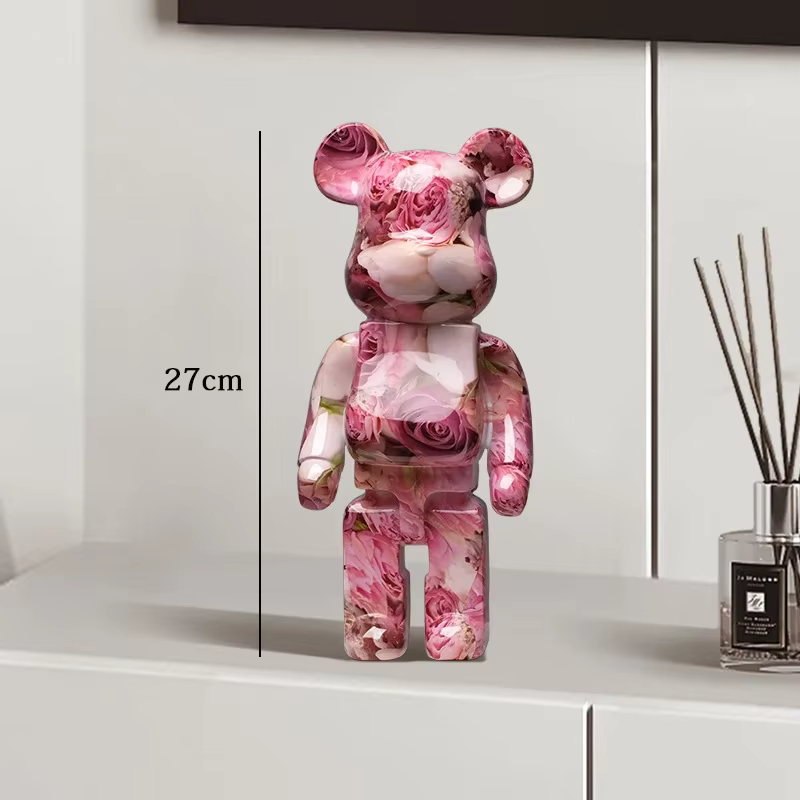 Graffiti Bear Statue Paint Block Bear Decor Resin Desktop Ornaments Home Decoration Living Room Bear Floor Sculpture Gifts — image 16
