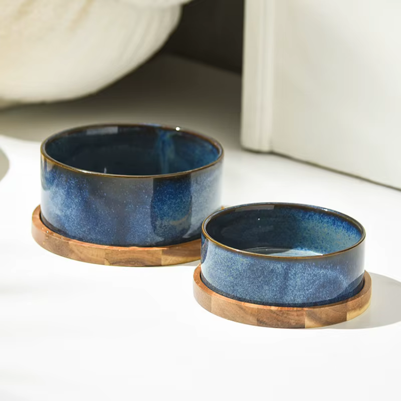 Cat Bowl Cat Food Bowl Ceramic Pet Food Water Feeder Small and Medium-sized Dogs Protection Spine Protection Rollover Prevention — image 2