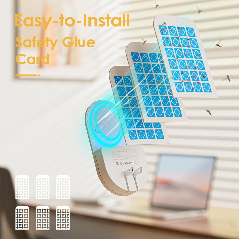 2-in-1 Indoor Plug-in Flying Insect Trap - Fruit Fly & Gnat Catcher With 6 Glue Cards White — image 5