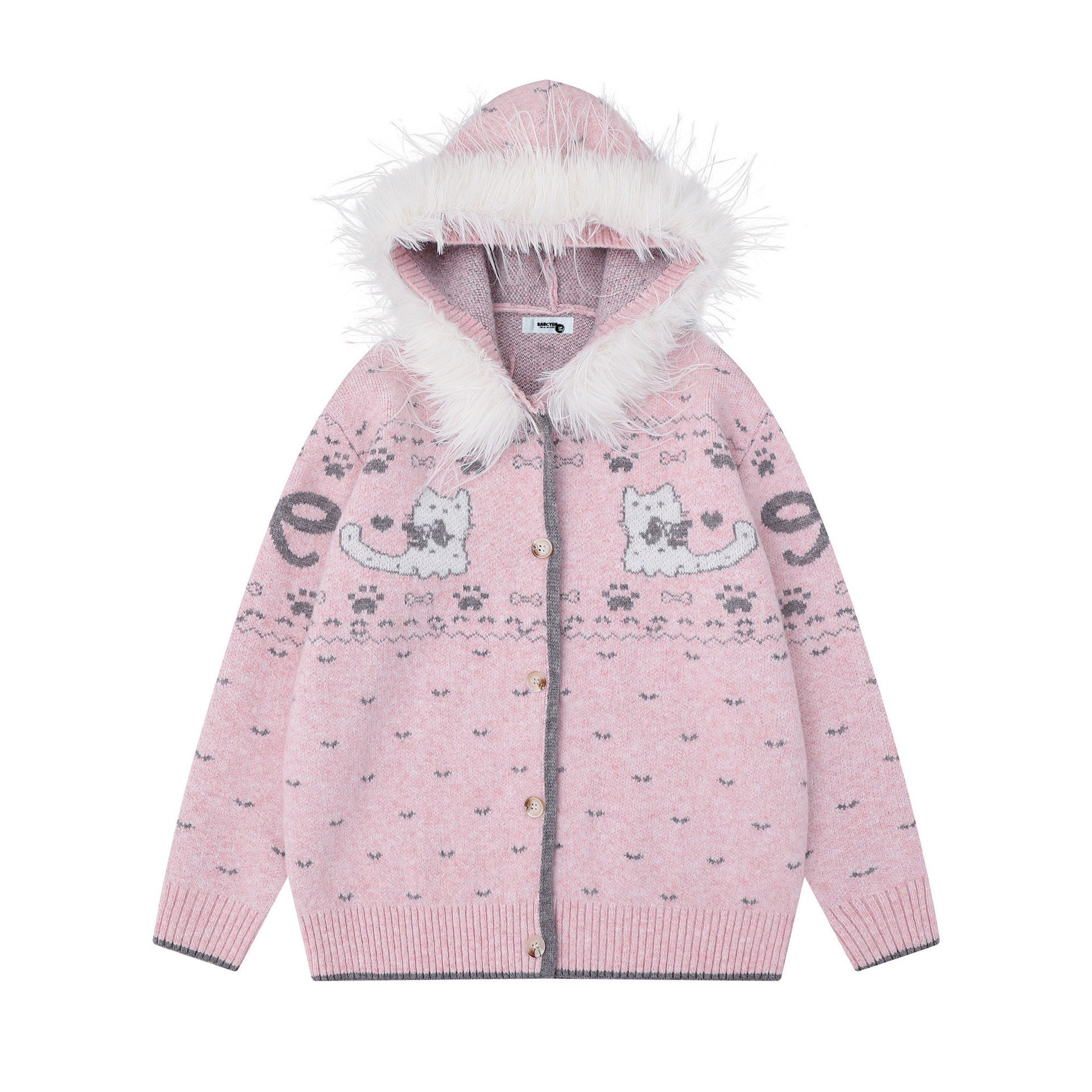 Cartoon cat design sweater — image 4