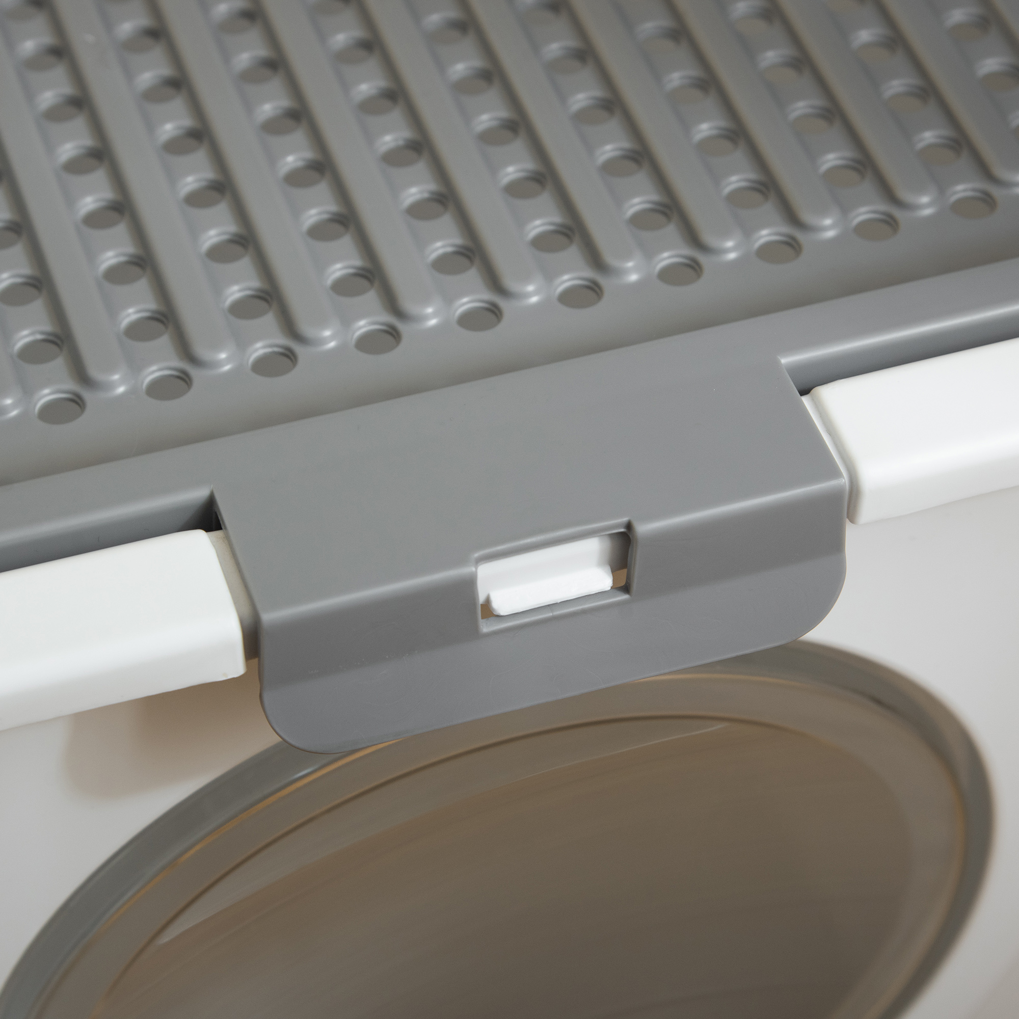 Caja de Arena para Gatos con Entrada Frontal y Salida Superior, Fácil de Limpiar con Escoba Incluida, Control de Olor, Blanco — imagen 8