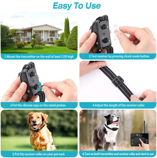 Cerca Eléctrica Inalámbrica para Perros 2 en 1 a Prueba de Agua, Sistema de Contención con Descarga para Mascotas, Collar de Entrenamiento Eléctrico Para Perros Pequeños, Medianos y Grandes — imagen 3