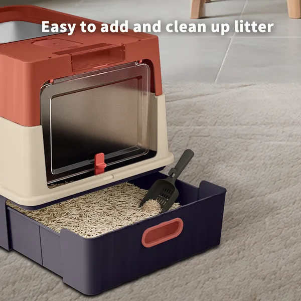 Caja de Arena para Gatos de Estilo de Caja de Cajón, Diseño Humanizado, No Ocupa Espacio de Almacenamiento en el Hogar — imagen 5