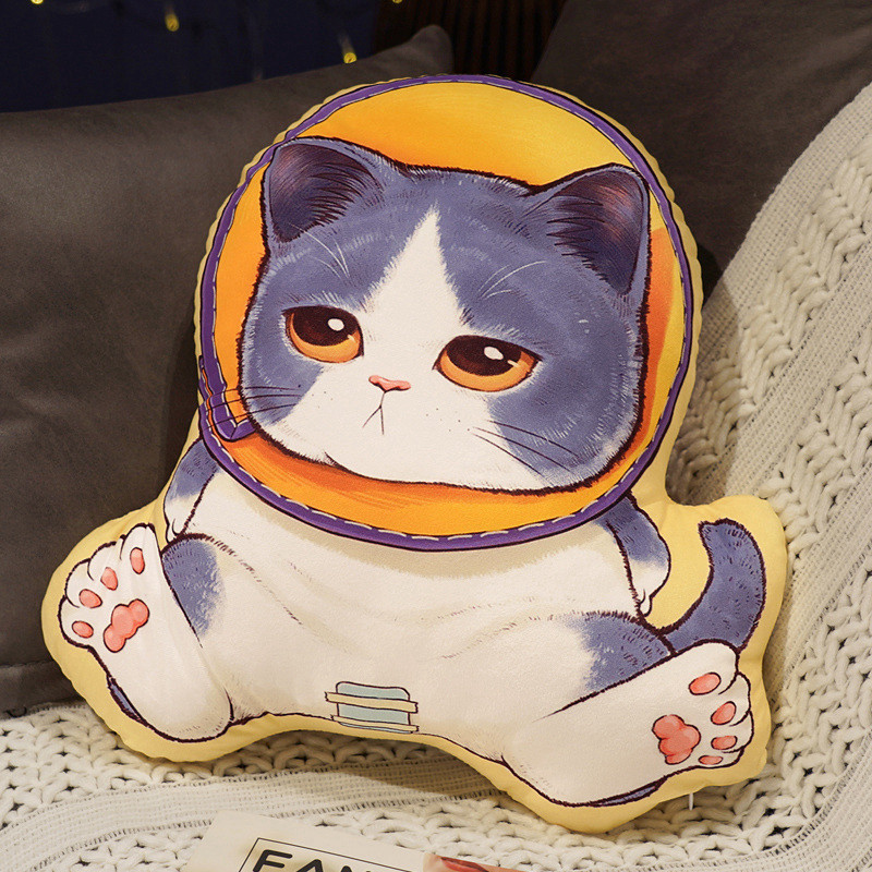 New Cute Double-Sided Printing Cat Pillow Plush Cat Pillow Home Pillow Zipper Removable And Washable — image 7