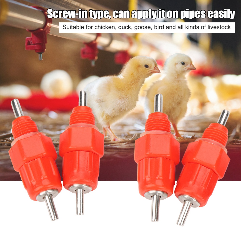 20pcs Bebederos de Pezón Automáticos Tipo Roscado, Bebedero para Pollos, Patos y Ganado