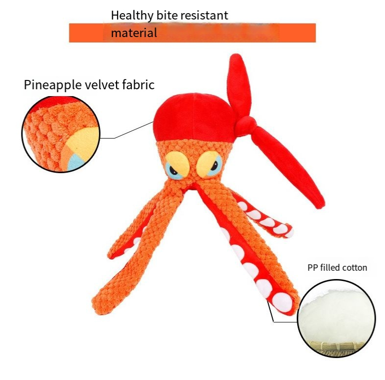Pet plush toy octopus dog puzzle bite resistant sound toy octopus — image 2