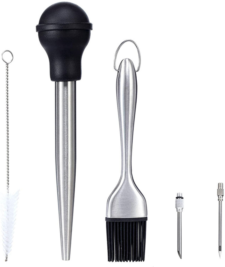 Stainless Steel Turkey Needle Chicken Pump Silicone Chicken Pump Turkey Seasoning Pump Tool Silicone Oil Suction Pipe — image 1