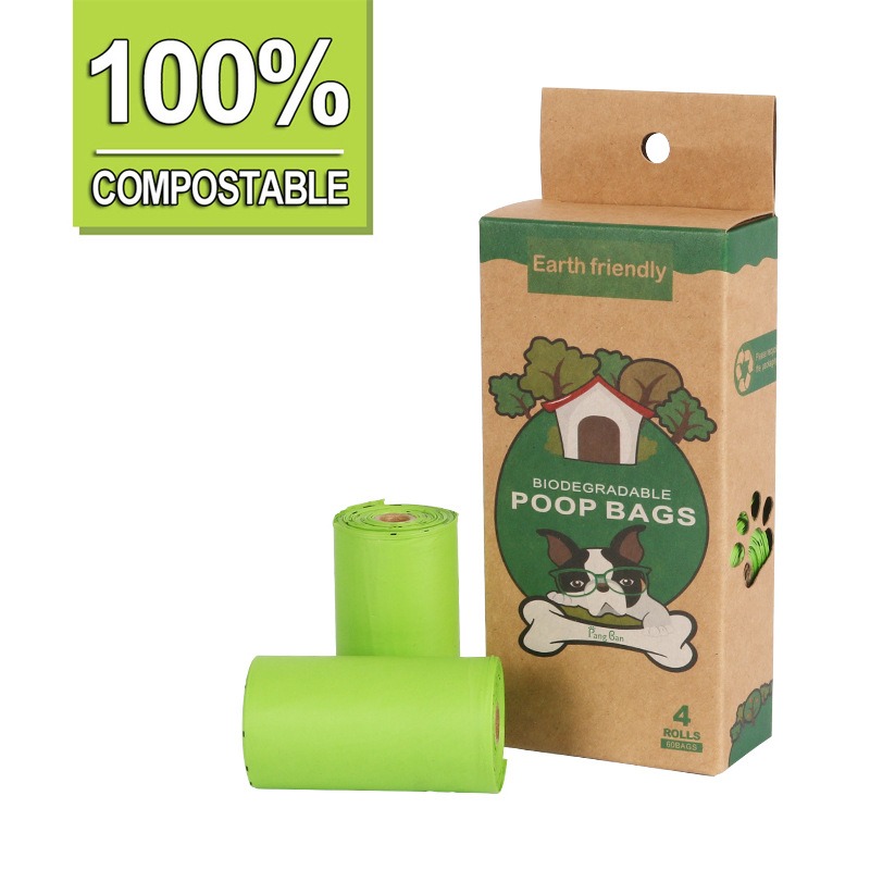 Bolsa de basura para mascotas biodegradable con maíz y PLA compostable para heces caninas — imagen 2
