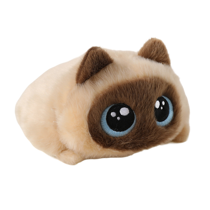 Gatito de Peluche Suave y Cálido Compañero Emocional Alivio del Estrés Relajante Juguetes de Pila Redondos Apilables — imagen 3