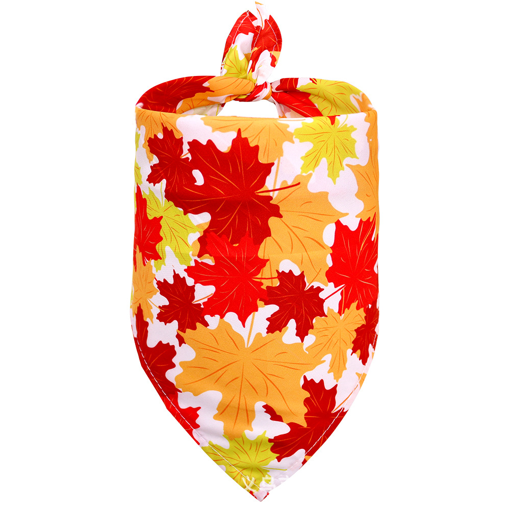 Bandana de Acción de Gracias para perros y gatos, bufanda de cuello triangular de calabaza con hoja de arce — imagen 12