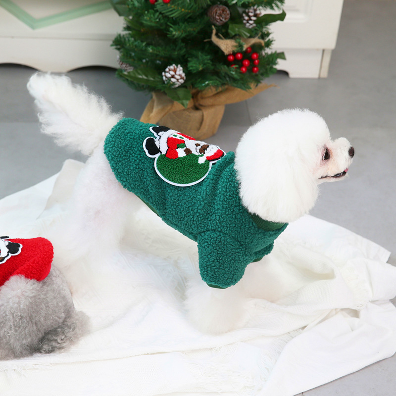 Dog Clothes Autumn/Winter Pet Clothes Teddy Small Dog Pet Clothes Winter 21 Christmas Tree Velvet Clothes — image 9