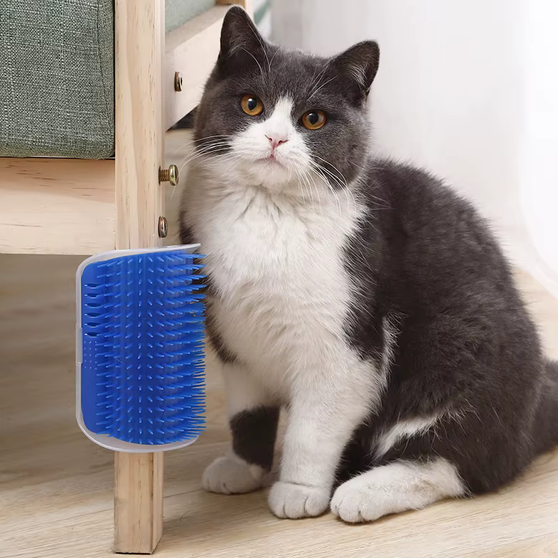 Masajador de rascador para gatos: Cepillo de esquina limpia y belleza, brocha removible, peine desmontable para gatitos — imagen 2