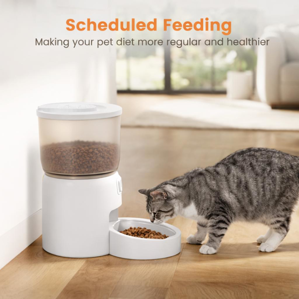 Alimentador Automático de Mascotas 3L para Gatos, Perros y Pequeños Animales, Dispensador de Alimento Seco para Gatos con Control de Tiempo y Cuantitativo — imagen 4