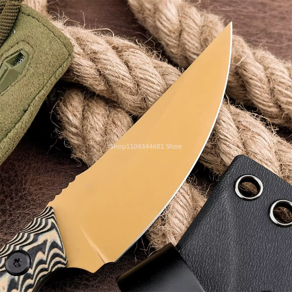 Outdoor Multi-fuctional Straight Knife Full Tang 8Cr13Mov Fixed Blade Knife G10 Handle and Sheath Camping Fishing Essential Tool — image 3
