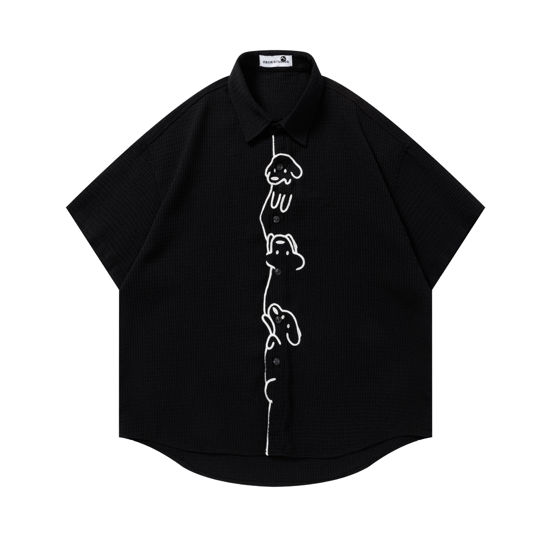 Cute little dog embroidered short sleeved shirt — image 7
