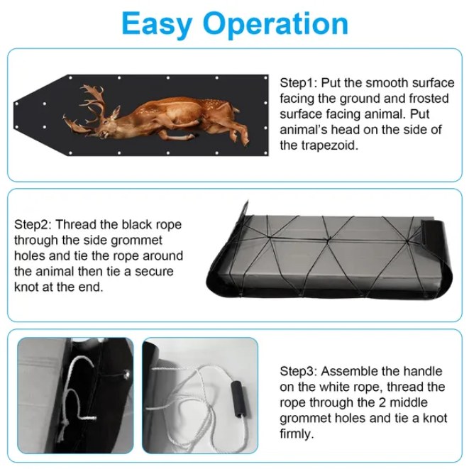 Deer Cart Game Trailer Snow Sled Mat Hunting Equipment — image 2