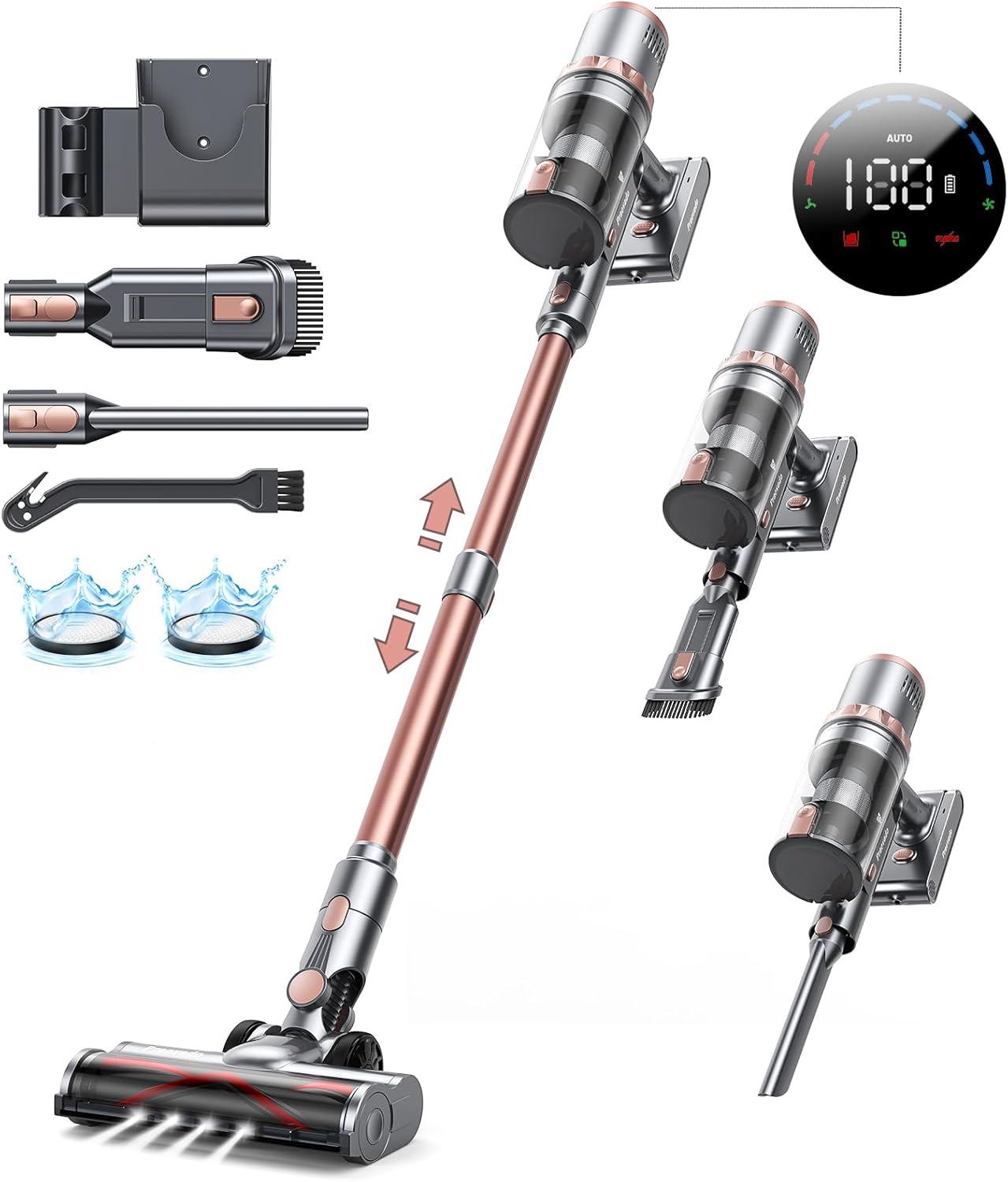 Aspiradora de mano inalámbrica para pelo de mascota con 45KPa de potente succión, pantalla táctil LED, 60 minutos de batería, ligera para el hogar — imagen 4