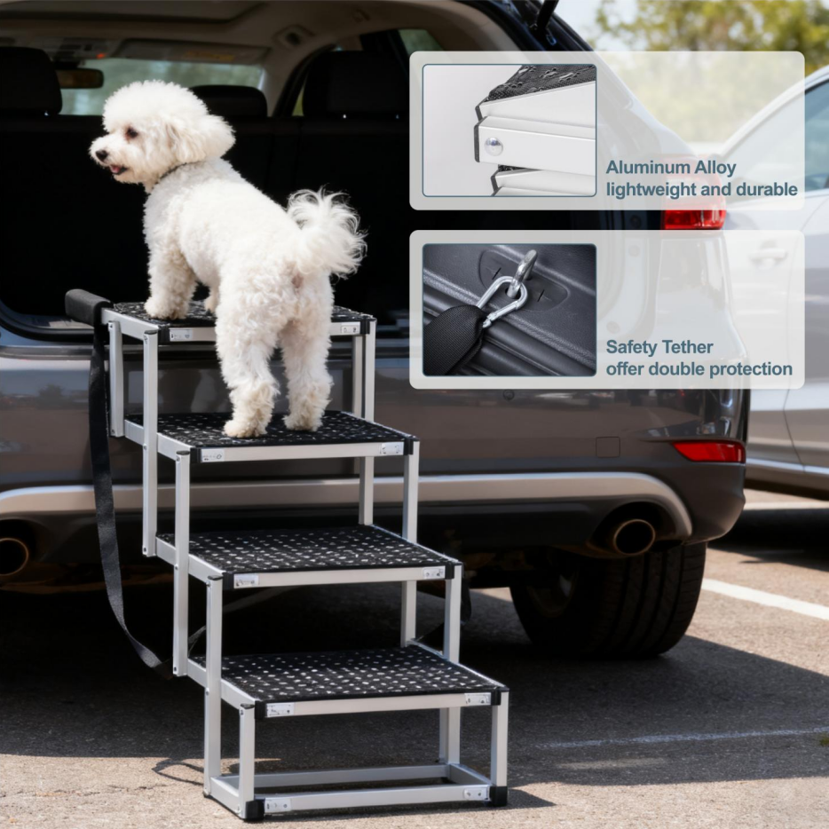 Paso de Perro Plegable para Vehículos, Accesorios Portátiles para Perros Grandes con Superficie Antideslizante y Diseño Reforzado, Ligero pero Resistente hasta 250lbs — imagen 7