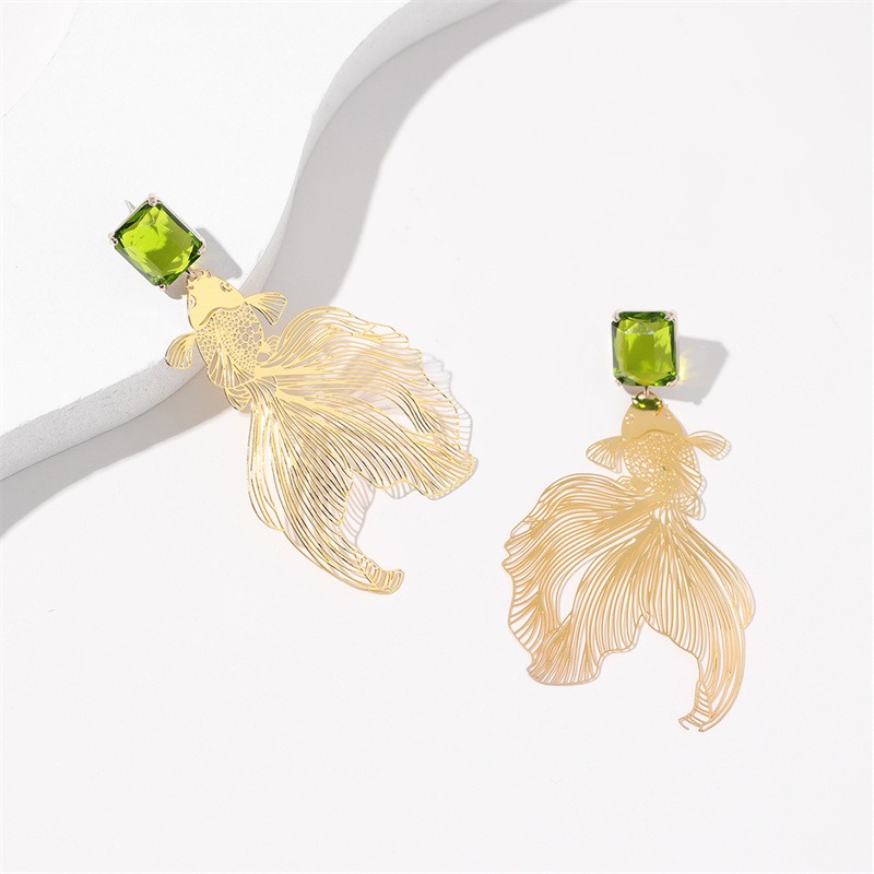 Pulseras de peces dorados con diamantes grabados a mano y accesorios de moda — imagen 3