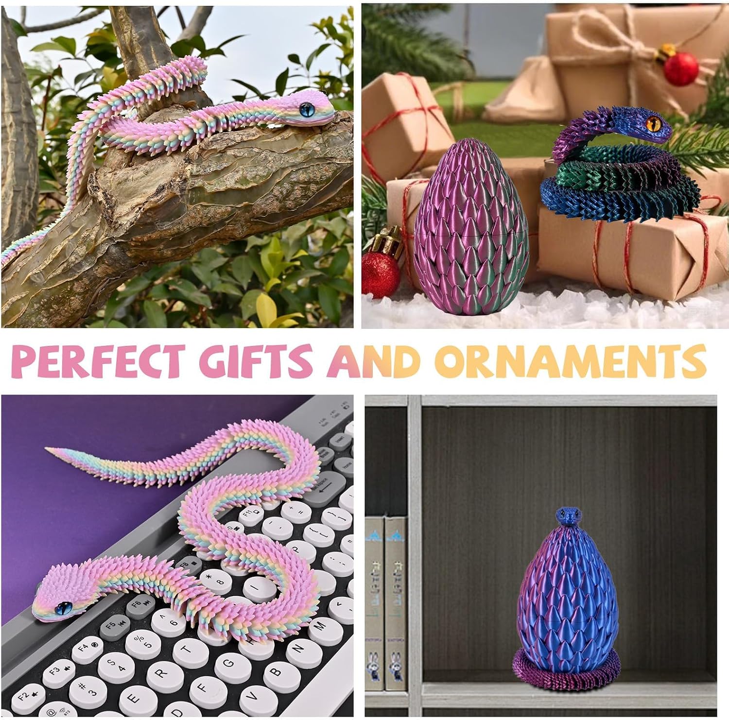 PurpleRed 30 Inch 3D Printed Snake, Executive Desk Toys — image 4