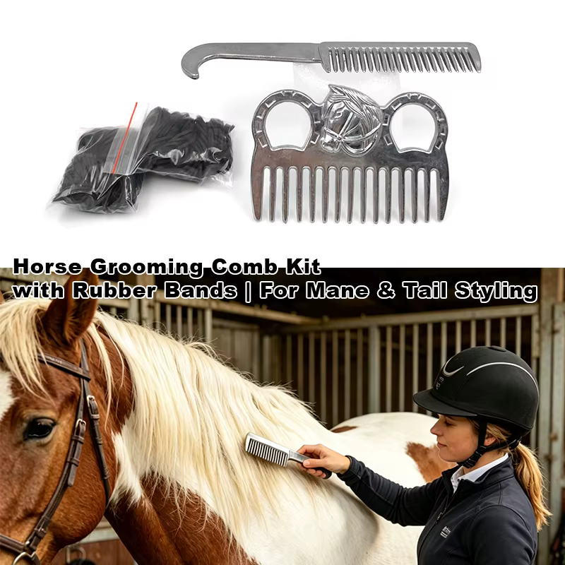 Horse Mane & Tail Grooming Kit with Rubber Band, Tangle-Free Detangling Brush for Horses, Gentle Hair Care — image 2
