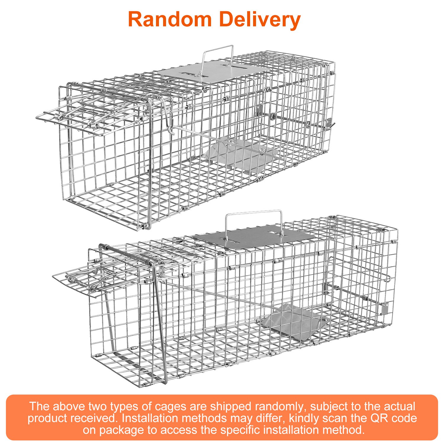 Humane Cat Trap Cage Catch Release Live Animal Rodent Cage Collapsible Galvanized Wire For Small Raccoons Beavers Groundhogs Foxes Armadillos — image 10