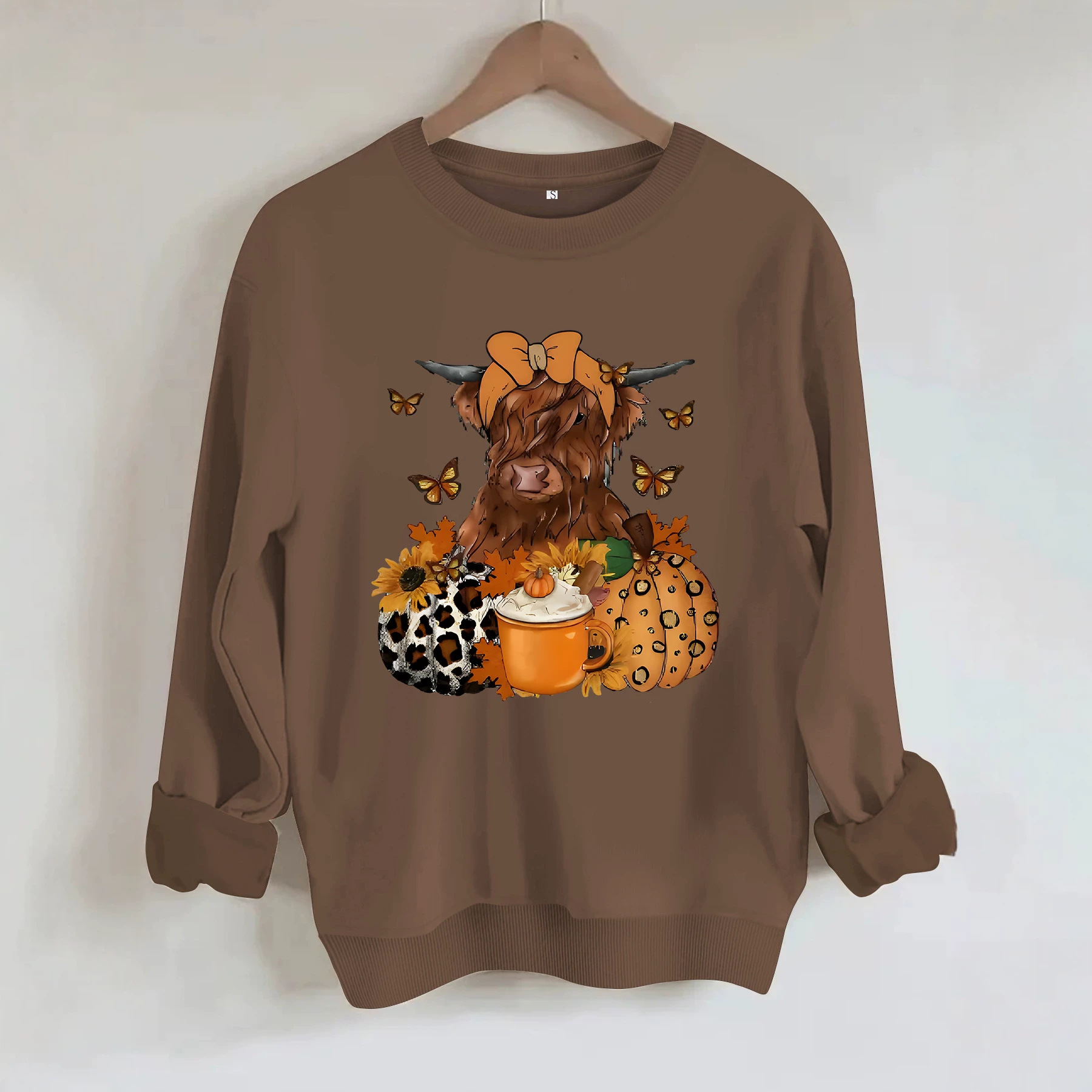 Highland cattle print round neck sportswear — imagen 5