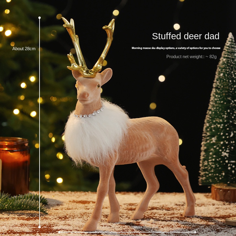 Reindeer Ornament Christmas Decoration Realistic Reindeer Decorative Figurine Gift Christmas Decorative Item — image 6