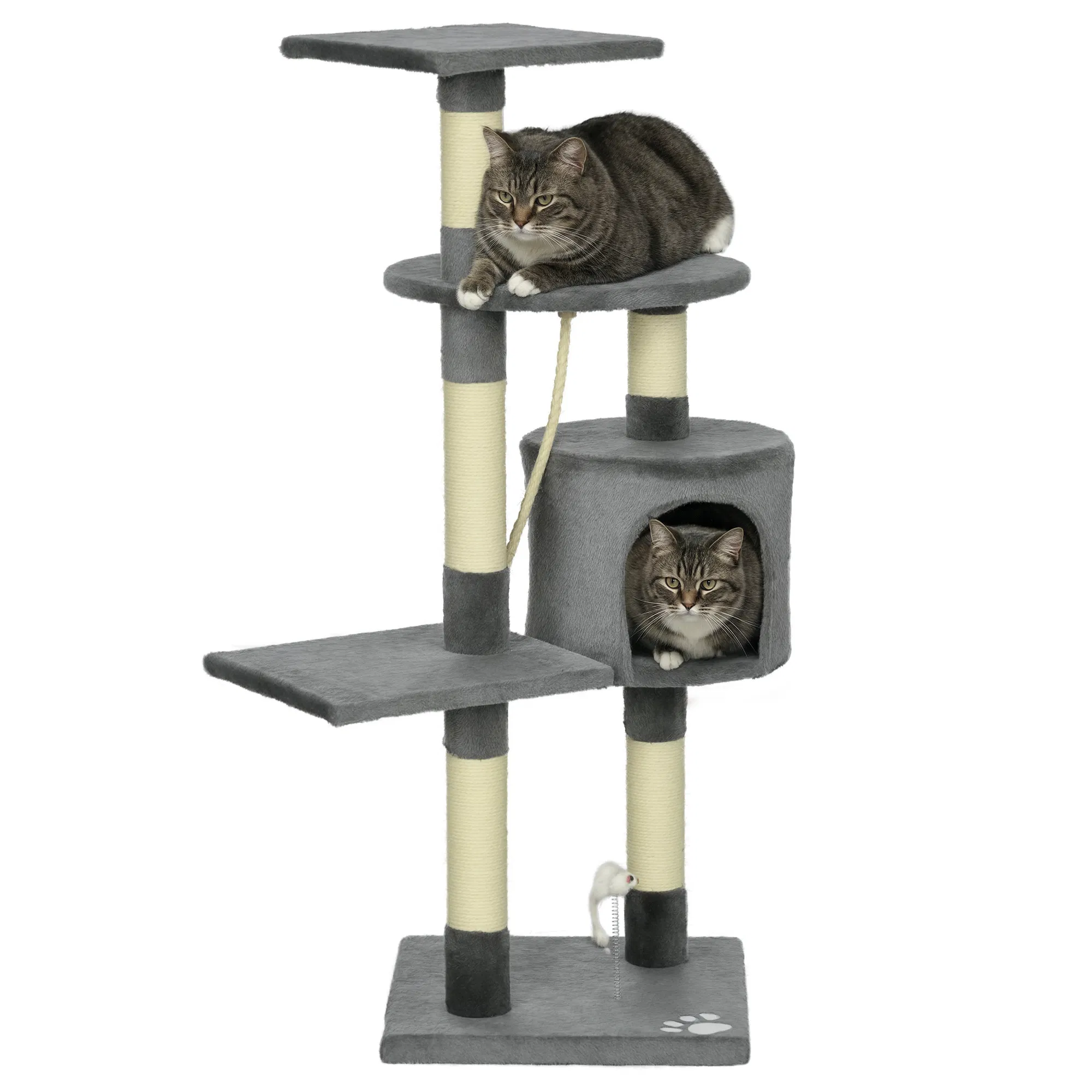 Scratching Cat Tree, Multi Level Cat Tower for Large Cats Adult with Toys and Condo, Grey — image 1
