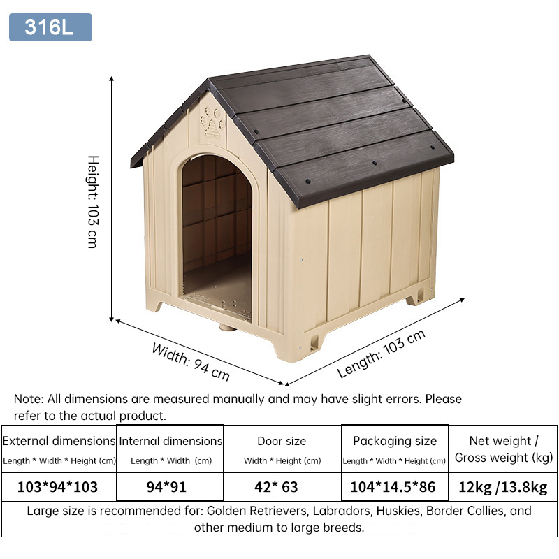 Heavy Duty Outdoor Dog House - 4 Season Insulated Shelter Waterproof & Anti-UV Kennel for All Size Dogs — image 3