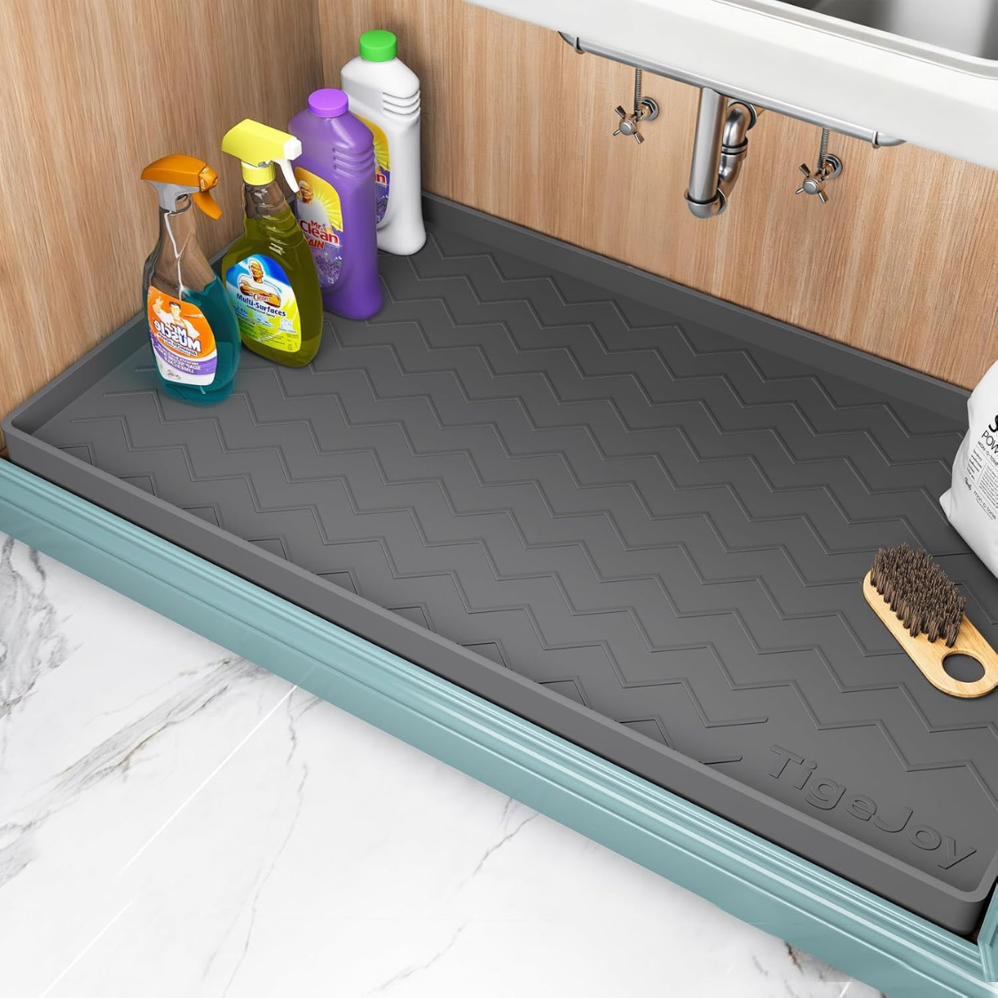 Under Sink Mats For Kitchen Waterproof, Leak-Proof Silicone Mat Sink Protector And Cabinet Liner, Kitchen Essentials Organizer And Storage, Boot Or Shoe Tray, Pet Feeding Mat — image 1