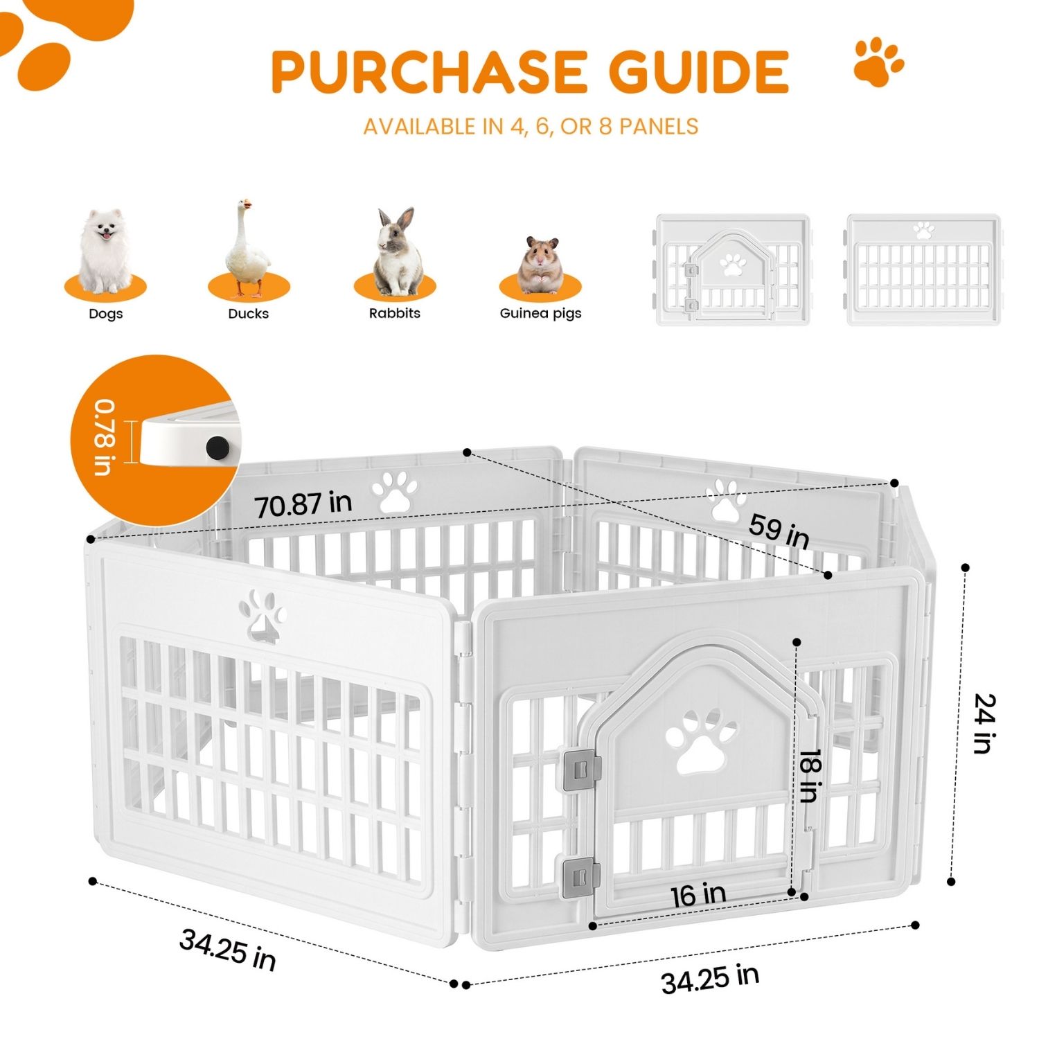 Plastic Dog With Movable Enclosure, Suitable For Small And Medium-sized Dogs, Cats And Rabbits — image 8