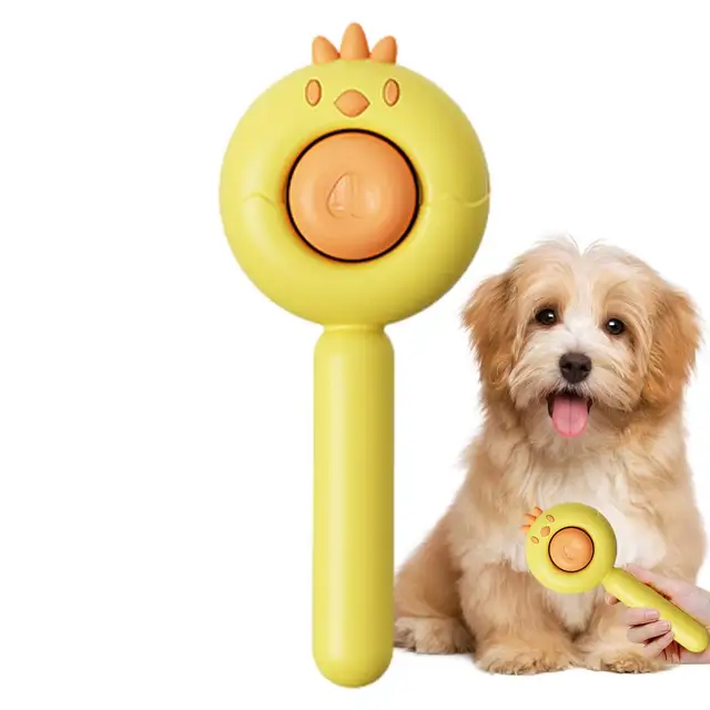 Cepillo para Perros Auto-Limpio Dientes de Acero Inoxidable Cepillador para Mascotas Fácil Eliminación de Pelos y Masaje Multifuncional Suministros para Mascotas — imagen 8
