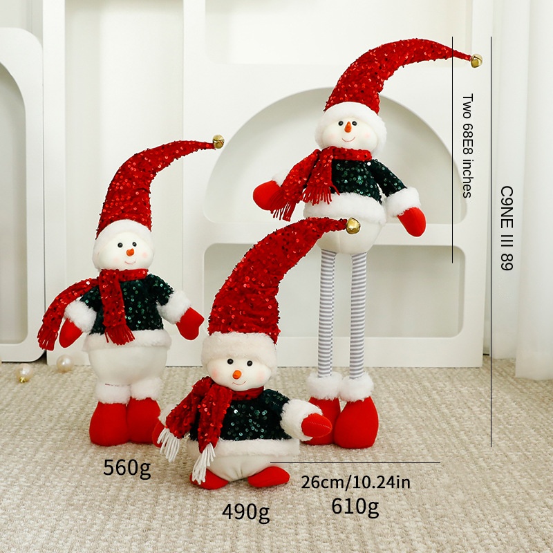 Standalone Christmas Standing Stretch Dolls, Hotel Window Display Snowman Reindeer Plush Toys Decorations — image 16